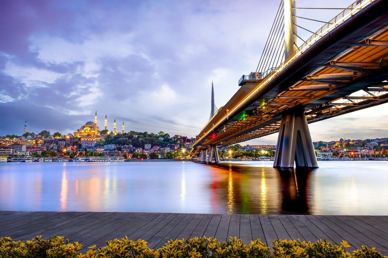 istanbul, bridge, city, river, water, reflection, long exposure, mosque, cityscape, buildings, urban, turkey, sky, nature, clouds, lights, dusk, dawn, twilight, scenery, scenic-4785964.jpg